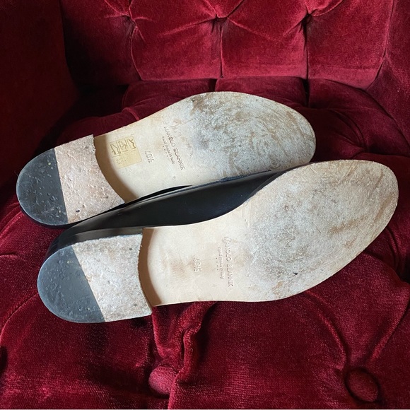 SOLD Vintage Manolo Blahnik - Black Leather Loafers - size 9.5 10 40.5 EU - Picture 9 of 13